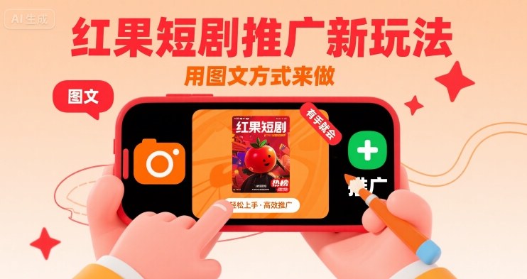 红果短剧推广新玩法，用图文方式来做，有手就会-独家科技资源网