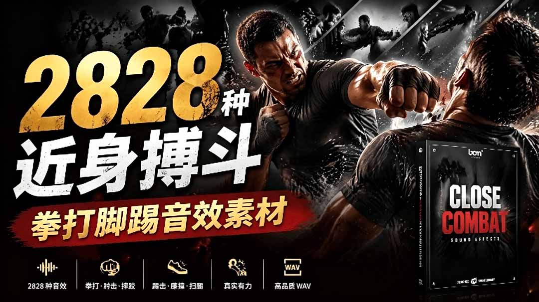 宝藏级别音效！2828种近身搏斗拳打脚踢音效素材，全部中文分类，免解压使用  Close Combat-独家科技资源网