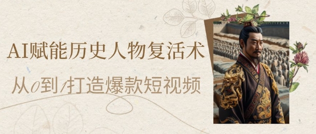AI赋能历史人物复活术：从0到1打造爆款短视频，7天涨粉10W，小白也能月入过1W-独家科技资源网