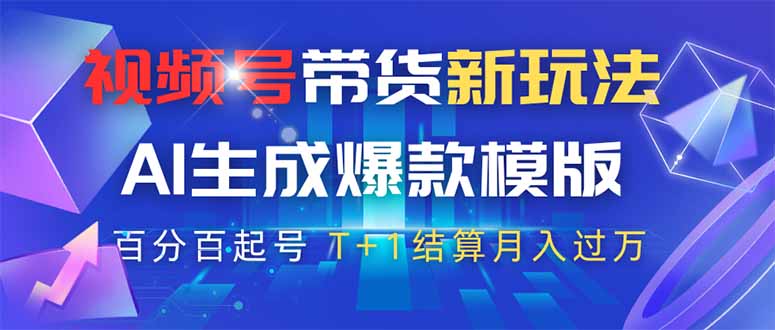 视频号带货新玩法，AI生成，百分百原创爆款模版 百分百起号，高佣商品T...-独家科技资源网