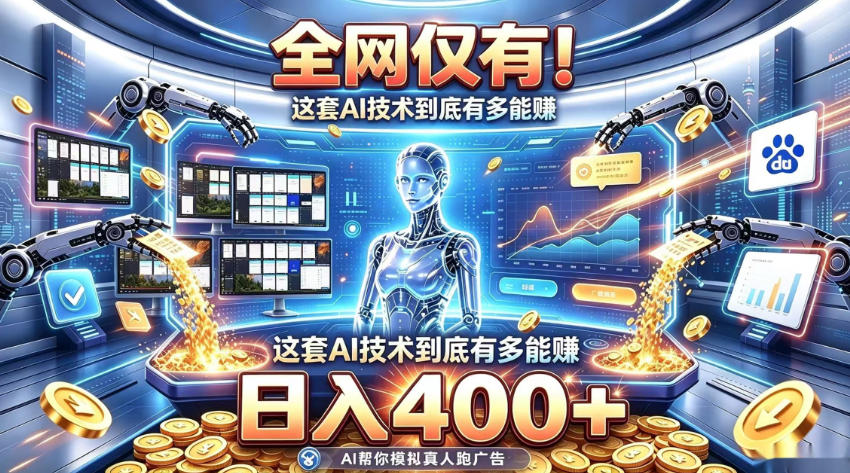 全网仅有!这套AI技术到底有多能賺,日入400+,无需人工干预,实现真正被动变现【揭秘】-独家科技资源网