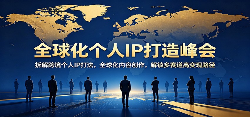 全球化个人IP打造峰会：拆解跨境个人IP打法，全球化内容创作，解锁多赛道高变现路径-独家科技资源网