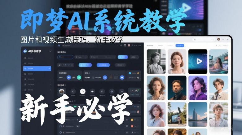 即梦AI系统教学，图片和视频生成技巧，新手必学-独家科技资源网