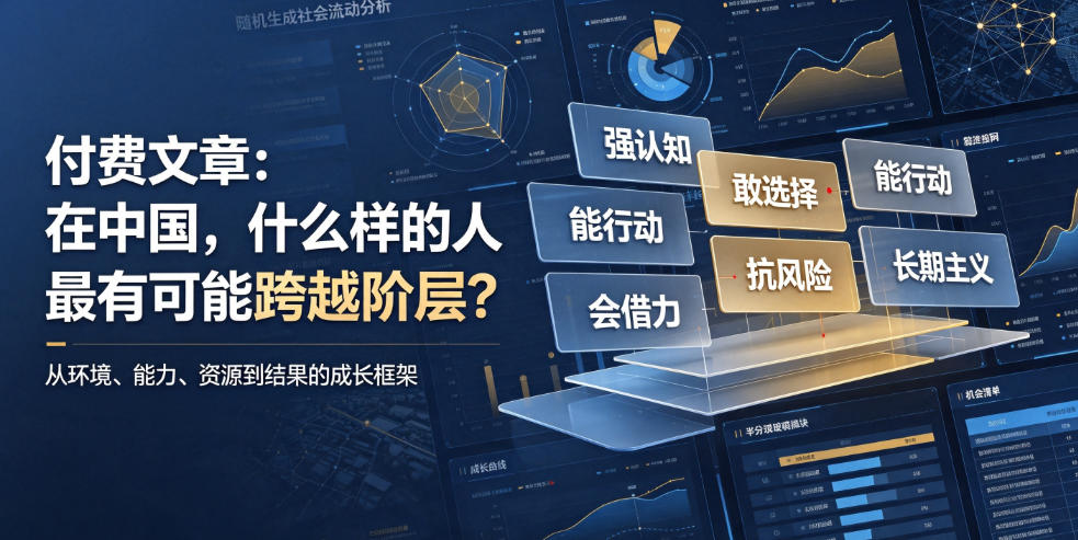 付费文章：在中国，什么样的人最有可能跨越阶层？-独家科技资源网
