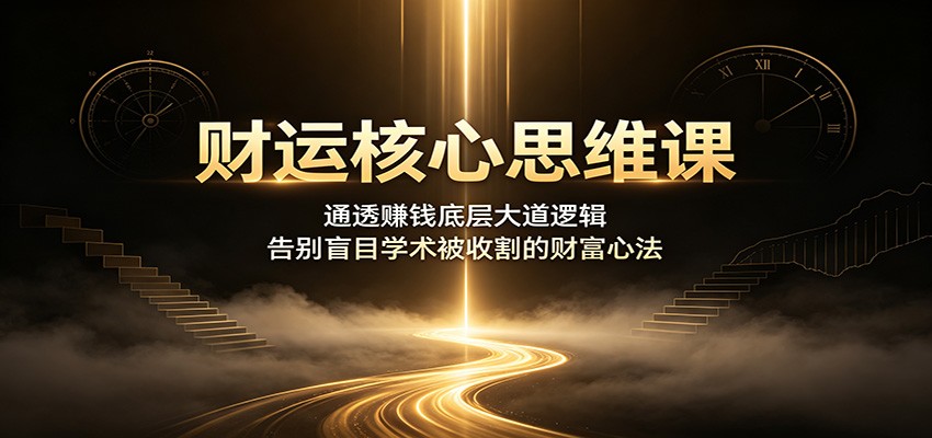 财运核心思维课：通透赚钱底层大道逻辑，告别盲目学术被收割的财富心法-独家科技资源网