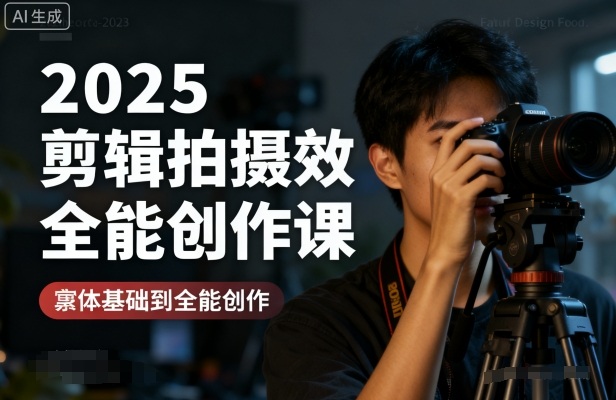 2025剪辑拍摄特效全能创作课，零基础到全能创作-独家科技资源网