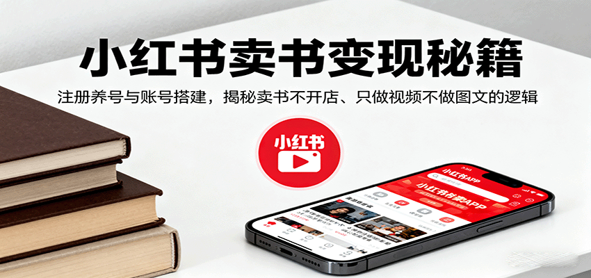 小红书卖书变现秘籍，注册养号与账号搭建，揭秘卖书不开店、只做视频不做图文的逻辑-独家科技资源网