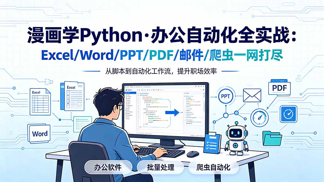 漫画学Python·办公自动化全实战:Excel/Word/PPT/PDF/邮件/爬虫一网打尽-独家科技资源网