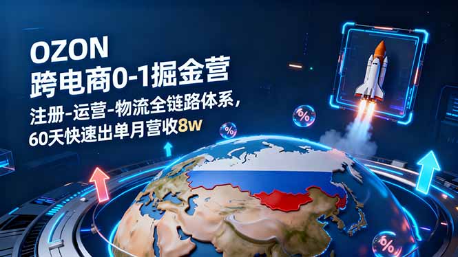 OZON跨境电商0-1掘金营：注册-运营-物流全链路体系，60天快速出单月营收8w-独家科技资源网