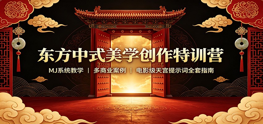 东方中式美学创作特训营：MJ系统教学，多商业案例，电影级天宫提示词全套指南-独家科技资源网
