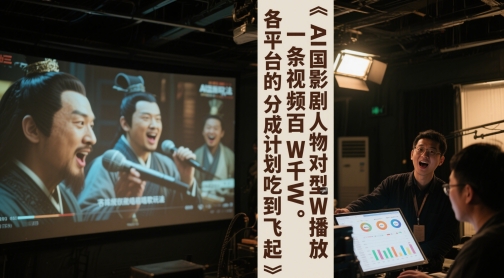 AI三国影视剧人物对口型唱歌玩法，一条视频百W千W播放，各平台的分成计划吃到飞起-独家科技资源网