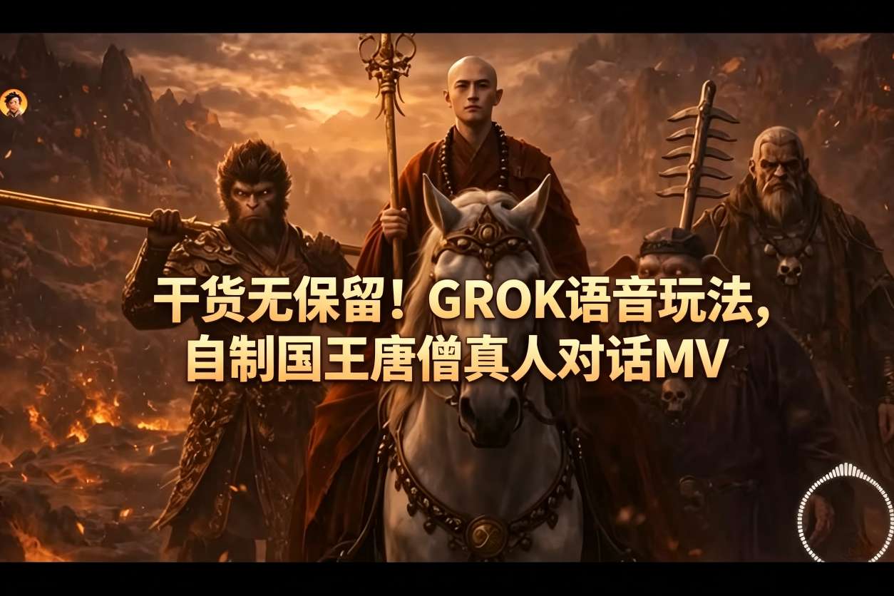 干货无保留！GROK语音玩法，自制国王唐僧真人对话MV-独家科技资源网