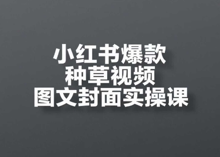 小红书爆款种草视频图文封面实操课，​开店、选品、引流、变现全流程-独家科技资源网