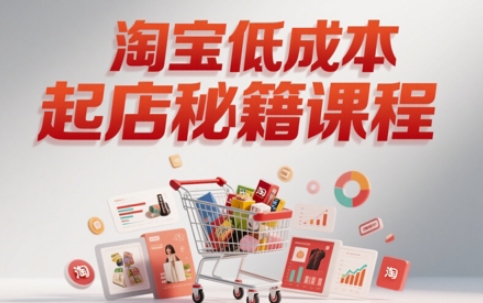 淘宝低成本起店系统课，助你快速起店，实现弯道超车-独家科技资源网