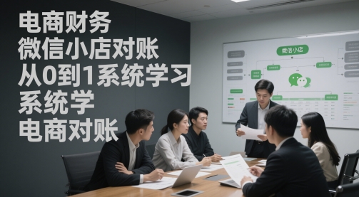 电商财务微信小店对账，从0到1系统学习电商对账-独家科技资源网