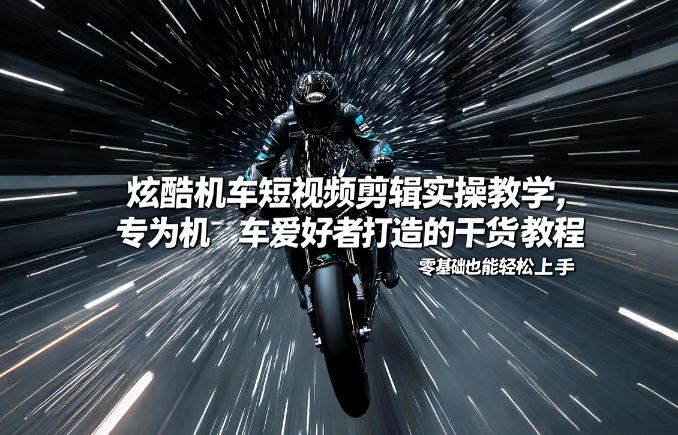 炫酷机车短视频剪辑实操教学，专为机车爱好者打造的干货教程，零基础也能轻松上手-独家科技资源网