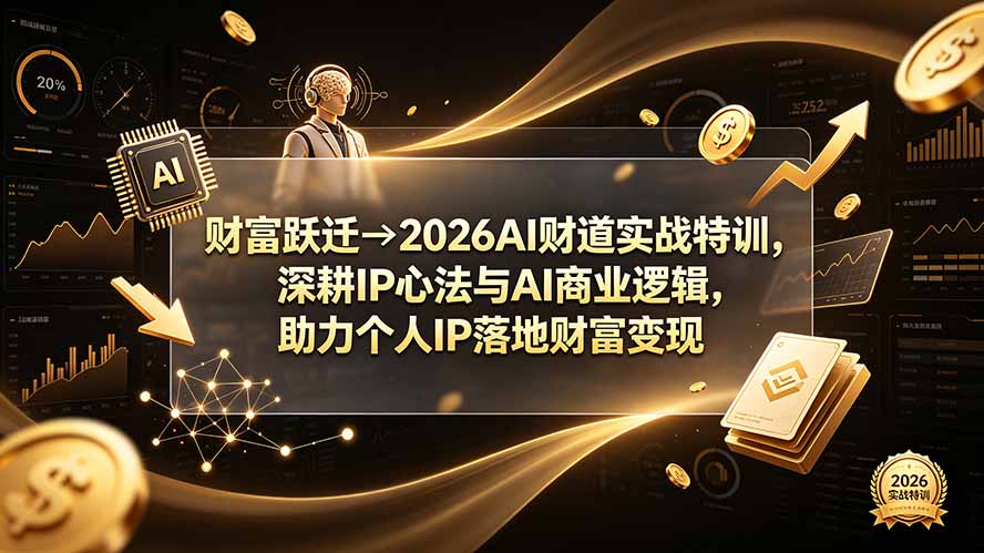 财富跃迁→2026AI财道实战特训,深耕IP心法与AI商业逻辑,助力个人IP落地财富变现-独家科技资源网