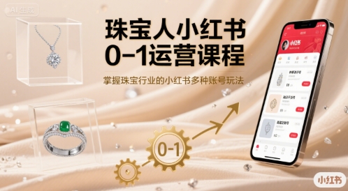 珠宝人小红书0-1运营课程，掌握珠宝行业的小红书多种账号玩法-独家科技资源网