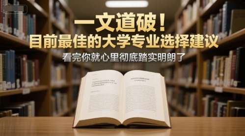 付费文章：一文道破！目前最佳的大学专业选择建议，看完你就心里彻底踏实明朗了-独家科技资源网