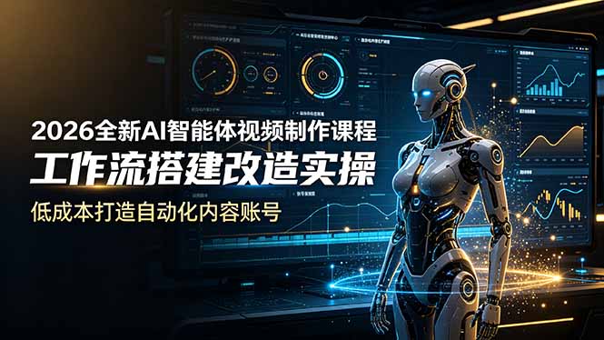 2026全新AI Codex智能体视频制作课程，工作流搭建改造实操，低成本打造自动化内容账号-独家科技资源网