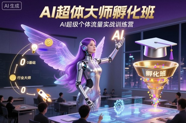 AI超体大师孵化班,AI超级个体流量实战训练营-独家科技资源网