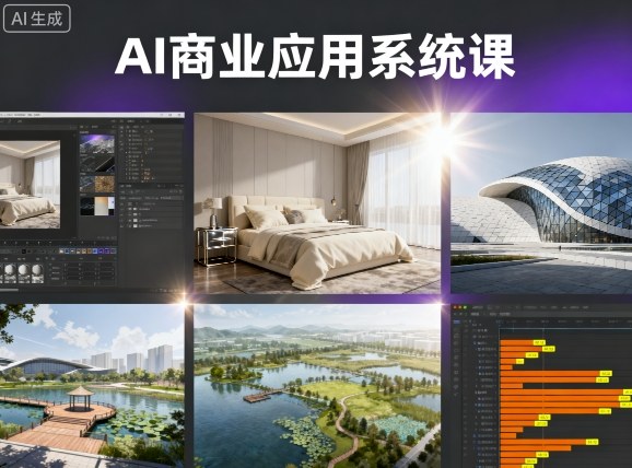 AI商业应用系统课，室内-软装-建筑-景观，智能设计+效果图+动画画实战-独家科技资源网