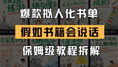 最新爆款拟人化书单玩法，假如书籍会说话，保姆级教程-独家科技资源网