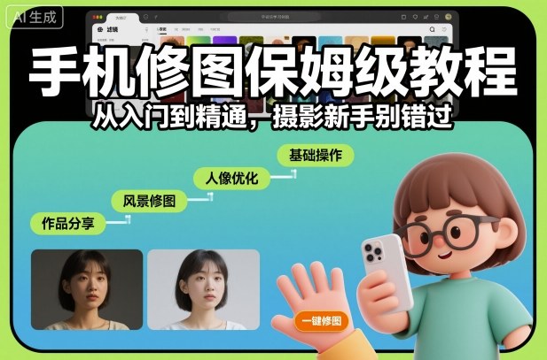 手机修图保姆级教程,从入门到精通,摄影新手别错过-独家科技资源网