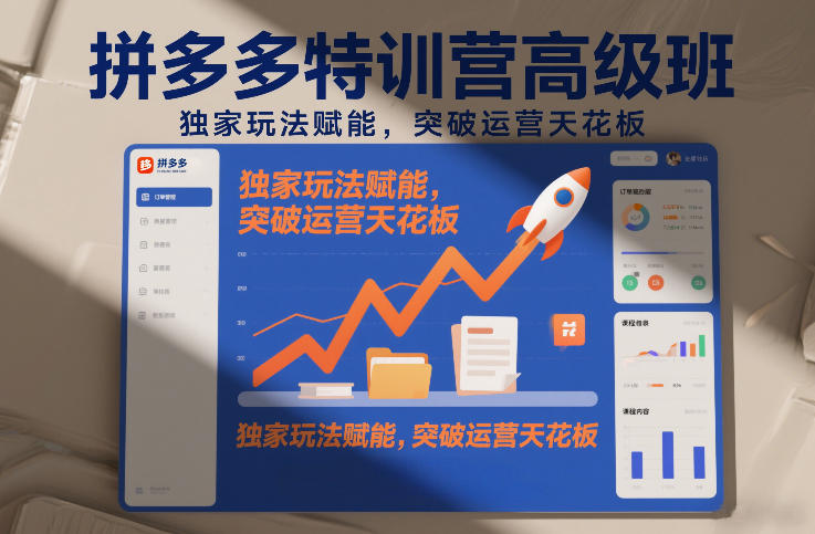 拼多多特训营高阶班，独家玩法赋能，突破运营天花板(更新26年3月27日)-独家科技资源网