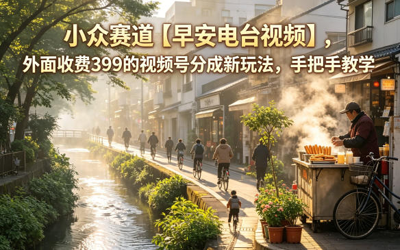 小众赛道【早安电台视频】,外面收费399的视频号分成新玩法,手把手教学-独家科技资源网
