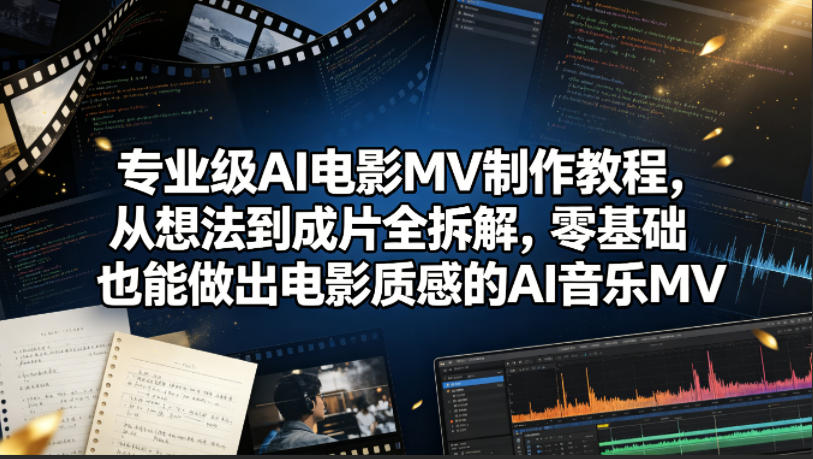 专业级AI电影MV制作教程，从想法到成片全拆解，零基础也能做出电影质感的AI音乐MV-独家科技资源网