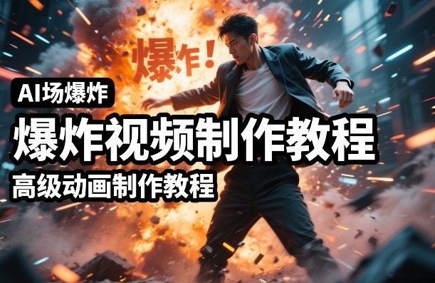 AI场景爆炸视频制作教程，利用人物实拍视频制作出高级的动画特效-独家科技资源网