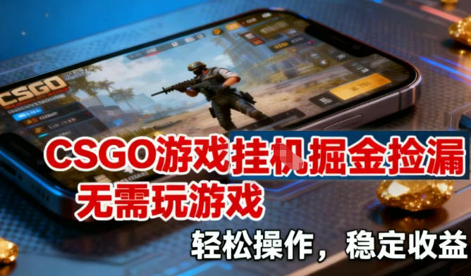 CSGO游戏挂G掘金捡漏，不需要玩游戏，操作简单，收益稳定【揭秘】-独家科技资源网