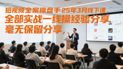 短视频全案操盘手25年3月线下课，全部实战一线操盘手经验分享，毫无保留分享，全是干货-独家科技资源网