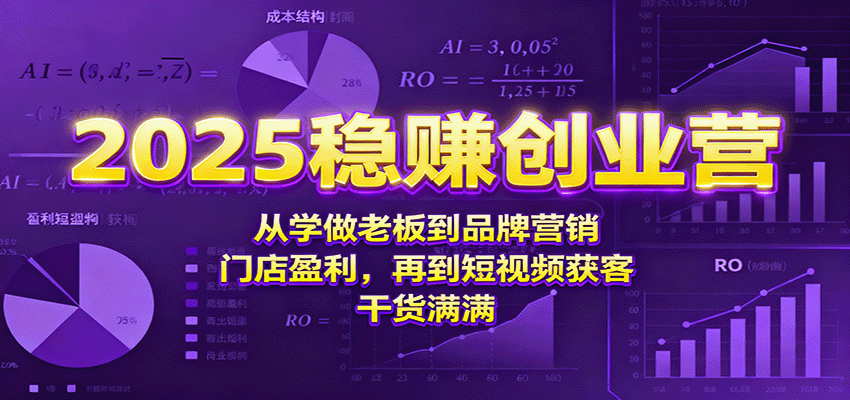 2025稳赚创业营：从学做老板到品牌营销、门店盈利，再到短视频获客，干货满满-独家科技资源网