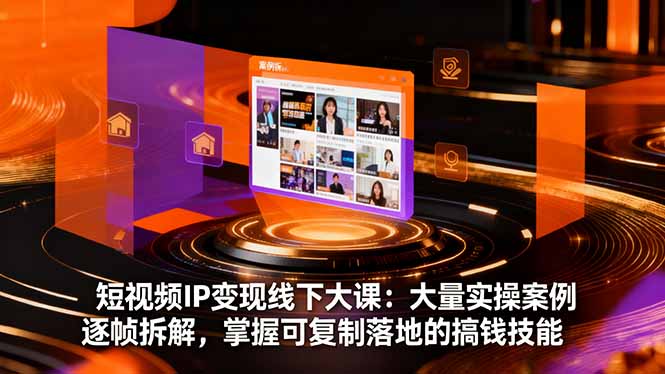 短视频IP变现线下大课:大量实操案例逐帧拆解,掌握可复制落地的搞钱技能-独家科技资源网