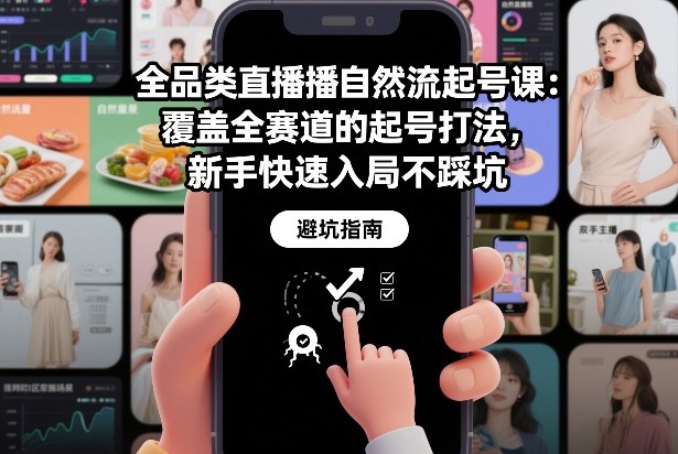 全品类直播自然流起号课：覆盖全赛道的起号打法，新手快速入局不踩坑-独家科技资源网