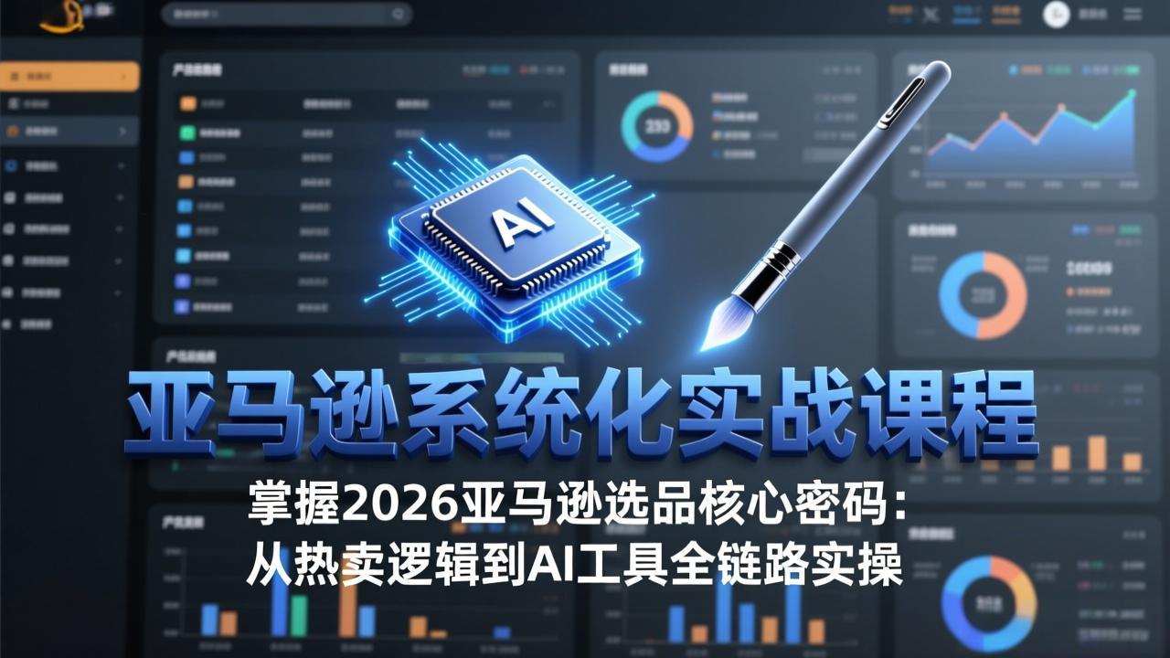 亚马逊系统化实战课-更新3月：2026最新选品方法论，从热卖原因分析到AI作图，提升选品成功率-独家科技资源网