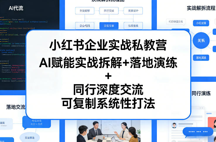 小红书企业实战私教营，AI赋能实战拆解+落地演练+同行深度交流，可复制系统性打法-独家科技资源网