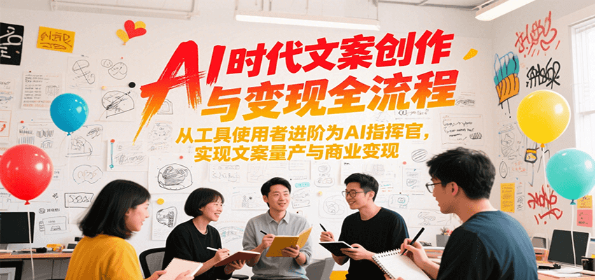AI时代文案创作与变现全流程，从工具使用者进阶为AI指挥官，实现文案量产与商业变现-独家科技资源网