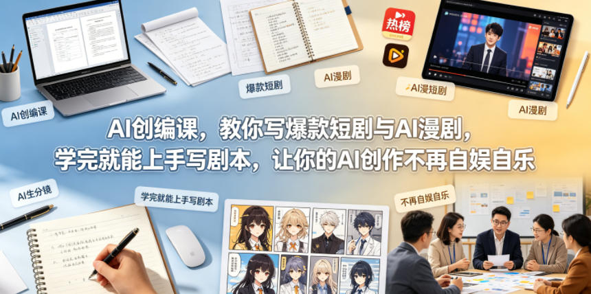 AI创编课，教你写爆款短剧与AI漫剧，学完就能上手写剧本，让你的AI创作不再自娱自乐(更新0521)-独家科技资源网