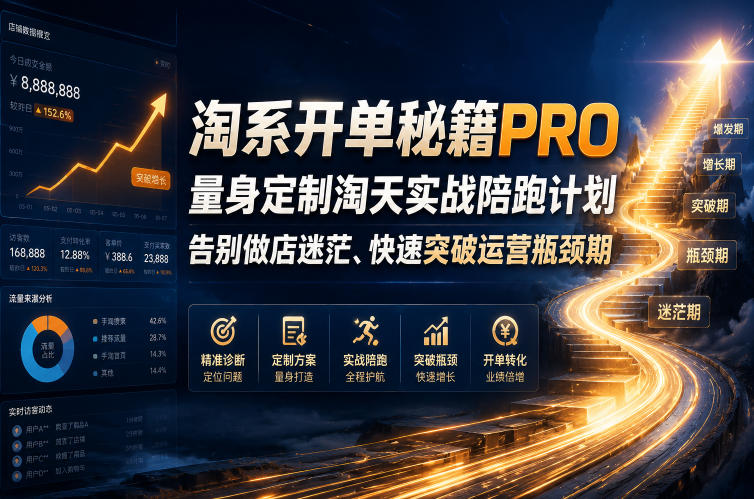淘系开单秘籍PRO，量身定制淘天实战陪跑计划，告别做店迷茫、快速突破运营瓶颈期(更新261023)-独家科技资源网