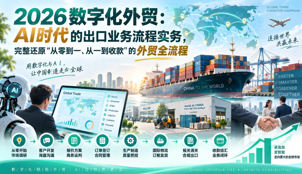 2026数字化外贸:AI时代的出口业务流程实务,完整还原”从零到一、从一到收款”的外贸全流程-独家科技资源网