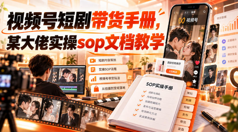 视频号短剧带货手册，某大佬实操sop文档教学-独家科技资源网