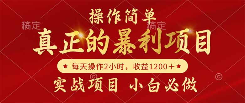 真正的暴利项目，操作简单，每天收益1200＋，自己做老板-独家科技资源网