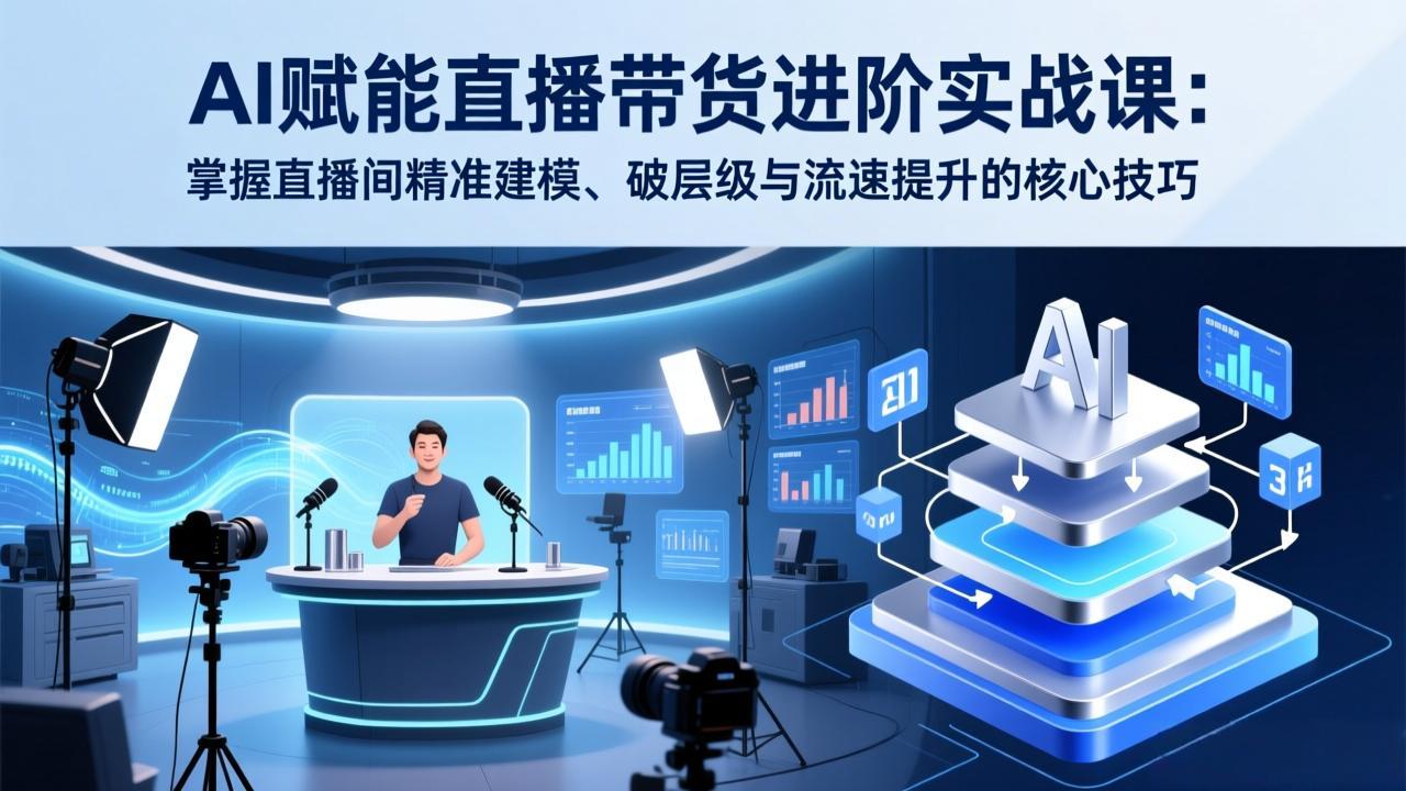 AI赋能直播带货进阶实战课：掌握直播间精准建模、破层级与流速提升的核心技巧-独家科技资源网