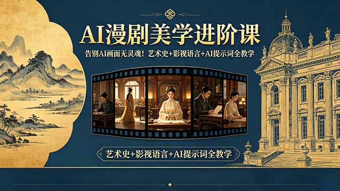 告别AI画面无灵魂！AI漫剧美学进阶课-更新，艺术史+影视语言+AI提示词全教学-独家科技资源网