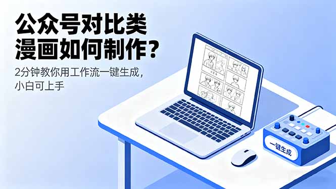 公众号对比类漫画如何制作？2分钟教你用工作流一键生成，小白可上手-独家科技资源网