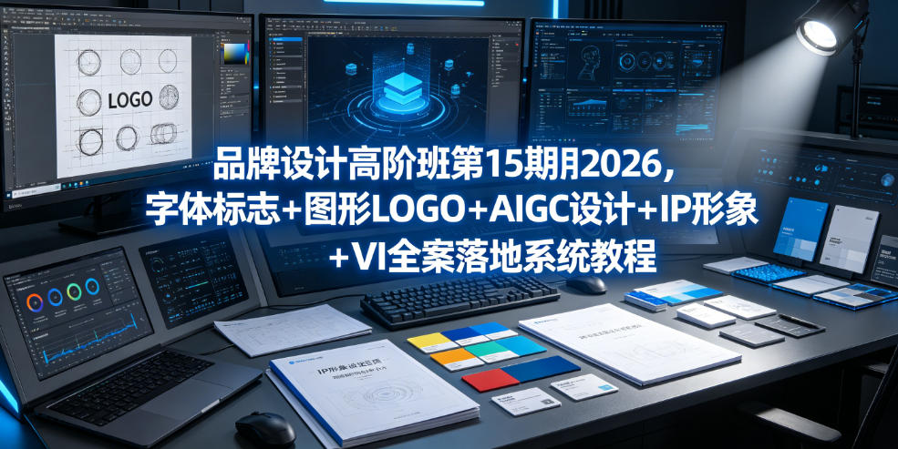品牌设计高阶班第15期2026，字体标志＋图形LOGO＋AIGC设计＋IP形象＋VI全案落地系统教程-独家科技资源网