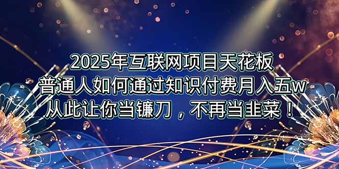 2025年互联网项目天花板，普通人如何通过卖项目实现逆风翻盘，月入5W＋！-独家科技资源网